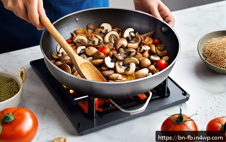버섯 기반 제품의 사용 사례 - A vibrant and detailed kitchen scene showcasing a diverse assortment of mushrooms such as button, sh...